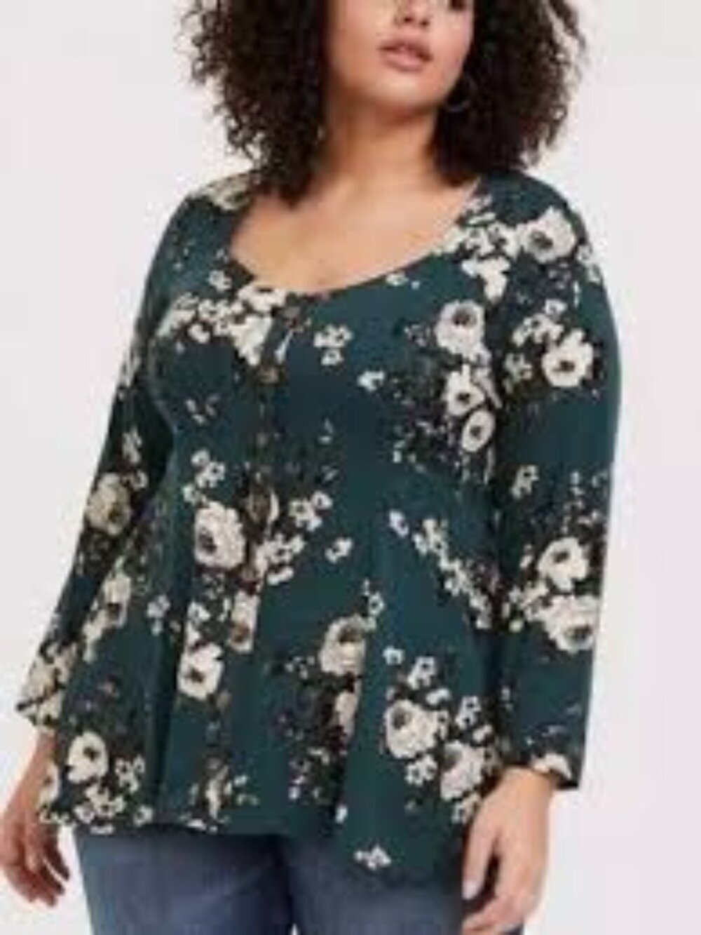 Torrid Green Floral Blouse